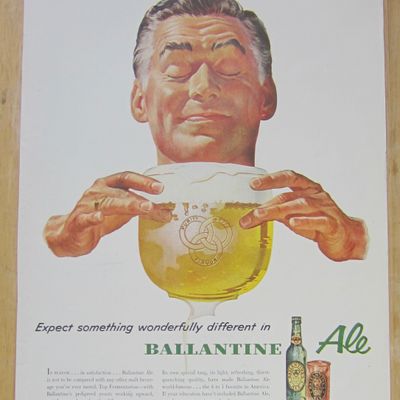 1953 Ballantine Ale with Man & Glass of Beer