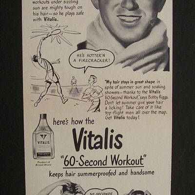 1948  Vitalis  with Tennis Pro  Bobby  Riggs