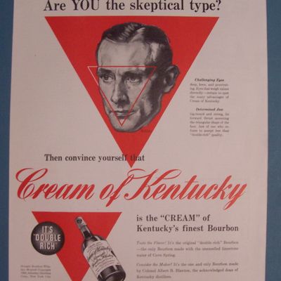 1942 Cream of Kentucky w/ Man's Face by Norman Rockwell