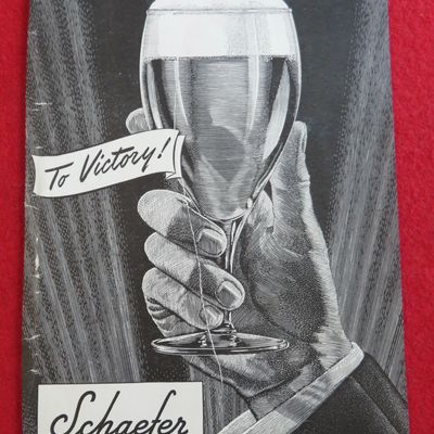 1944 Schaefer Beer with Hand Holding Glass Of Beer