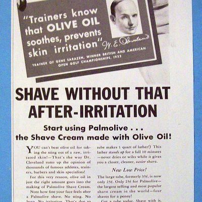 Vintage Ad: 1934 Palmolive Shave Cream w/ Gene Sarazen
