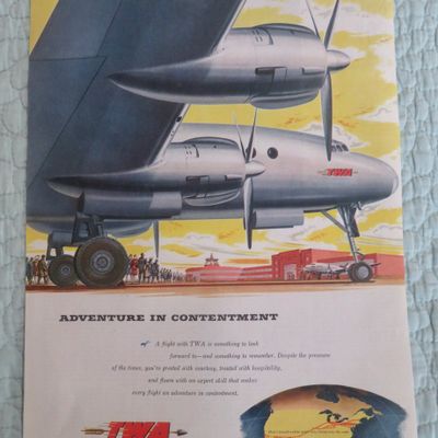 1945 (TWA) Trans World Airlines with TWA Airplane