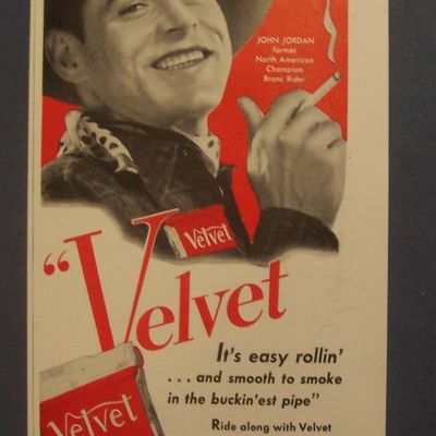 Vintage Ad:1940 Velvet Cigarette Tobacco w/ John Jordan