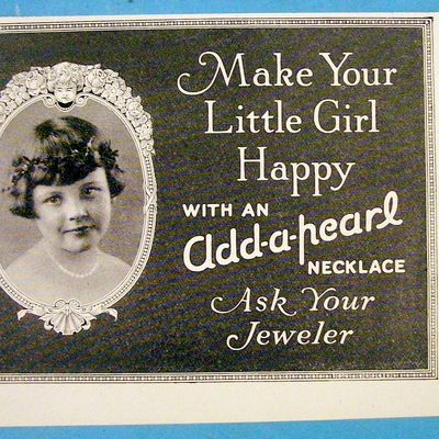1913 Add a Pearl Necklace with Girl Wearing Necklace