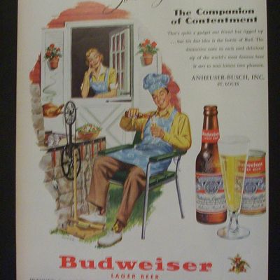 1951 Dual Ad: Budweiser  Beer  &  Planters  Peanuts
