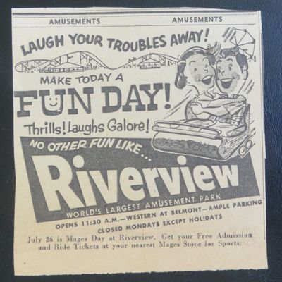 1958 Riverview Amusement Park with Roller Coaster