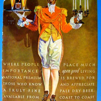 1941 National Premium Beer with Waiter & Tray