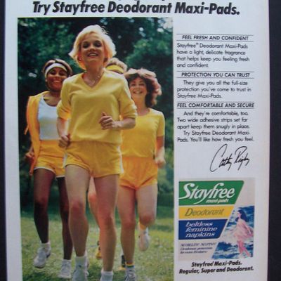 1981 Stayfree  Feminine  Napkins w/ Cathy  Rigby