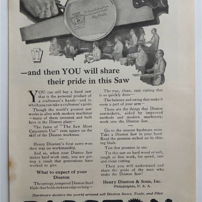 1926 Henry Disston & Sons with Hand Saw
