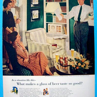 1956 Beer Belongs w/Dad Rehearses His Speech-Crockwell