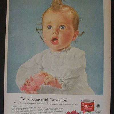 1955 Carnation Evaporated Milk with Blue Eyed Baby