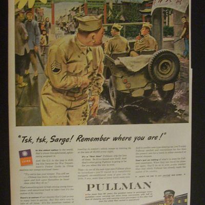 1944 Pullman Company with Soldiers Driving A Jeep