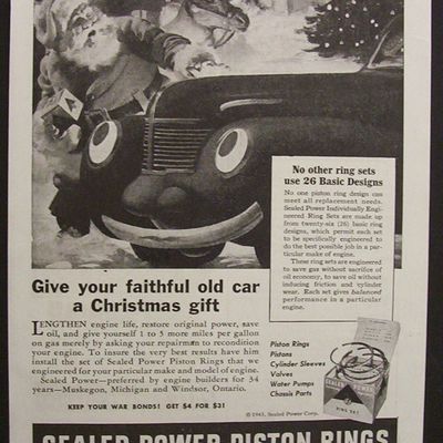 1945  Sealed  Power  Piston  Rings  with  Santa