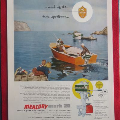 1954 Mercury Boats with Mercury Mark 20 & Men Fishing