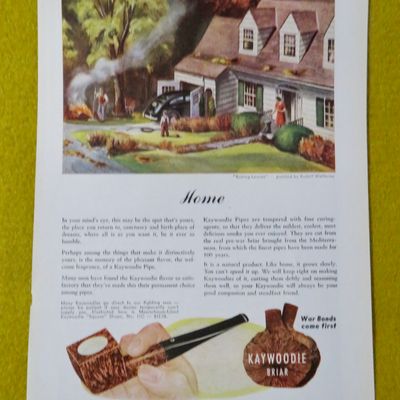 1945 Kaywoodie Briar with Raking Leaves By Wetterau
