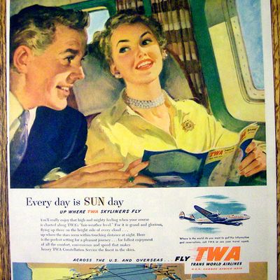 1952 Trans World Airlines (TWA) with man and woman