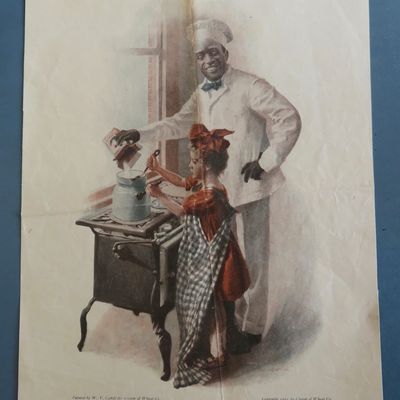 1911 Cream Of Wheat Cereal w/ Cereal Man & Little Girl