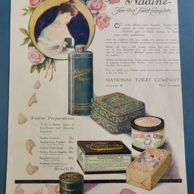 1910's Nadine Toiletries with Talcum, Cream & More