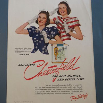 1940 Chesterfield Cigarettes with the Alexander Twins