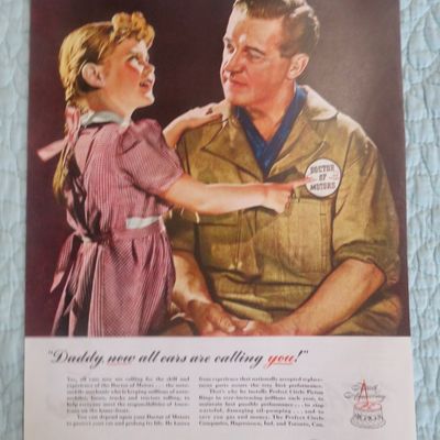 1945 Perfect Circle Piston Rings with Little Girl & Man