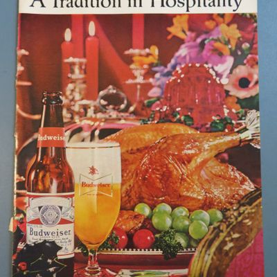 1963 Budweiser Beer with Turkey On A Platter