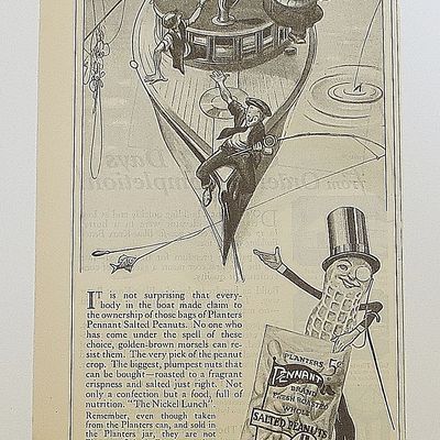 1924 Planters Peanuts With Men Fishing