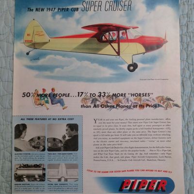 1947 Piper Cub Airplanes with Piper Cub Super Cruiser