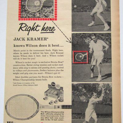 1960 Vintage Wilson Racket With Jack Kramer