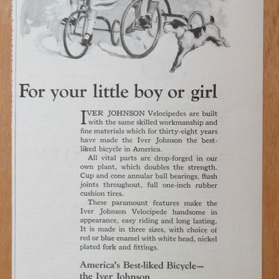 1923 Iver Johnson Velocipedes with Little Boy & Girl