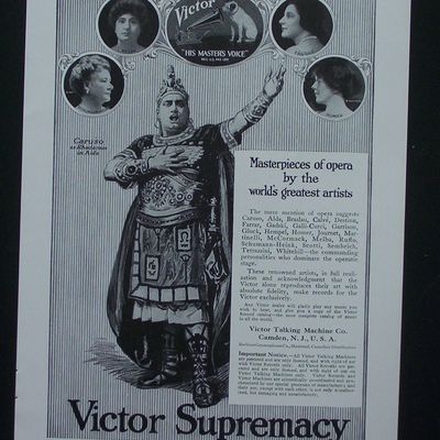 1917 Victor Supremacy with Caruso, Homer, Melba & More