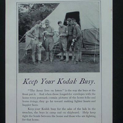 1917 Eastman Kodak Company with Soldiers Standing