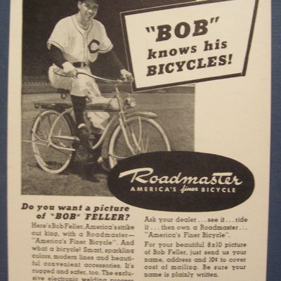 1946  Roadmaster  Bicycle with  Bob  Feller