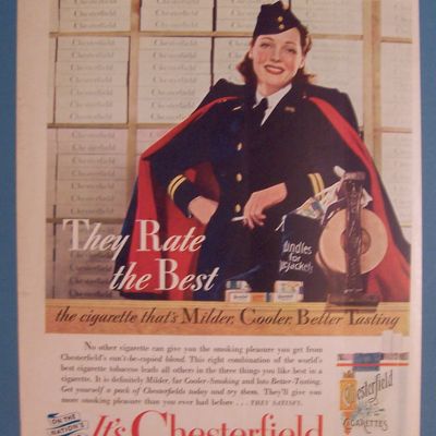 Vintage Ad:1942 Chesterfield Cigarettes w/Adrienne Ames
