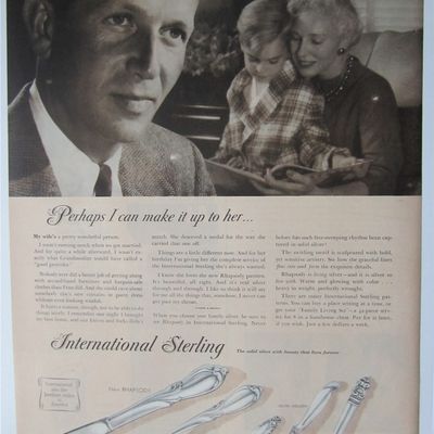 1957 International Sterling w/Woman Reading w/ Boy