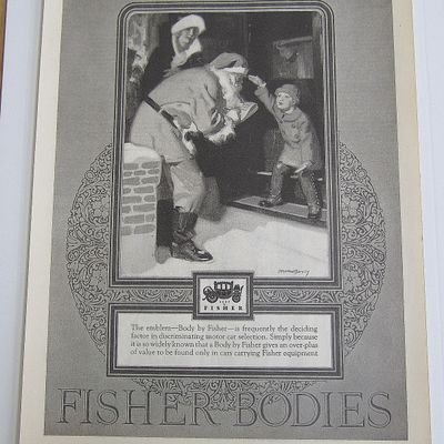 1925 Fisher Body With Santa Claus & Little Child