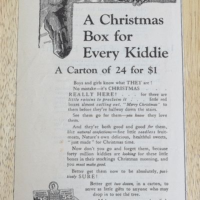 1923 Sun Maid Raisins with Little Sun Maid Raisins