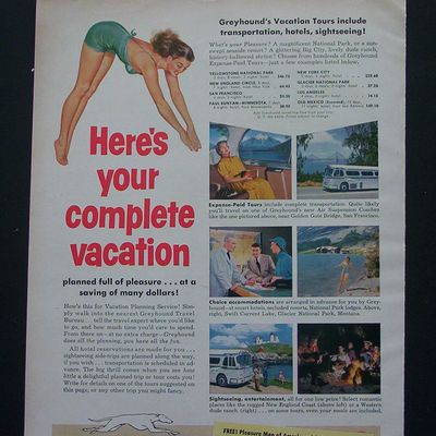 1954 Greyhound with Woman Diving