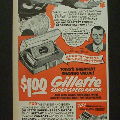 1952 Gillette Super-Speed Razor w/ Tom  Fears