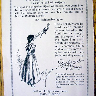 1910 Redfern Corsets with Woman & Bird on her Hand