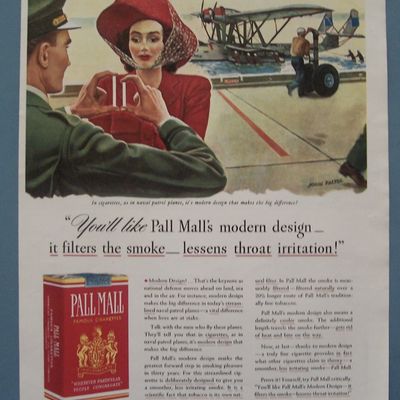 1941 Pall Mall Cigarettes with a Woman By John Falter