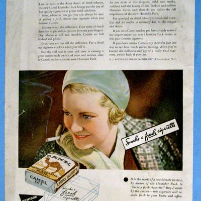 1931 Camel Cigarettes with a Woman Smoking A Cigarette