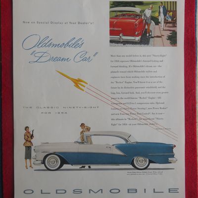 1954 Oldsmobile Automobile with 98 Deluxe Holiday Coupe
