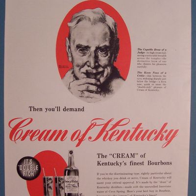 1942 Cream of Kentucky w/Man & Glass by Norman Rockwell