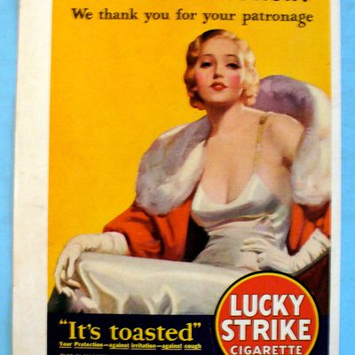 1932 Lucky Strike Cigarettes with Lovely Woman Sitting