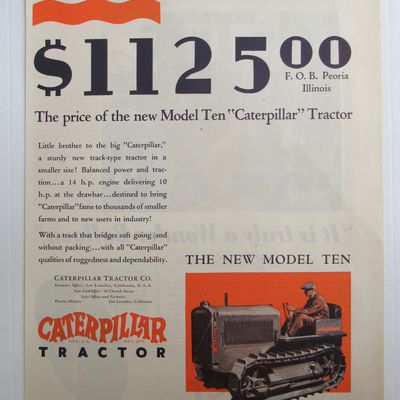 1929 Caterpillar Tractor with the Model Ten Tractor
