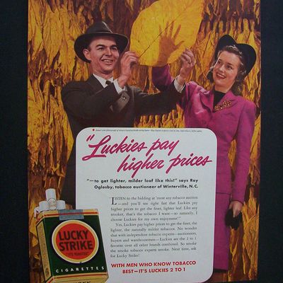 1941 Dual Ad: Lucky Strike Cigarette & Mobilgas