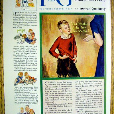 1933 P & G The White Naphtha Soap w/Boy & Woman Talking