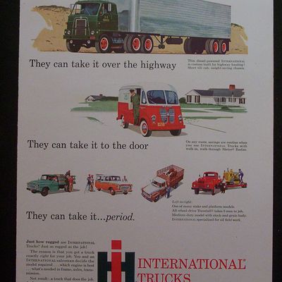 1959 International Trucks with Many Different Trucks