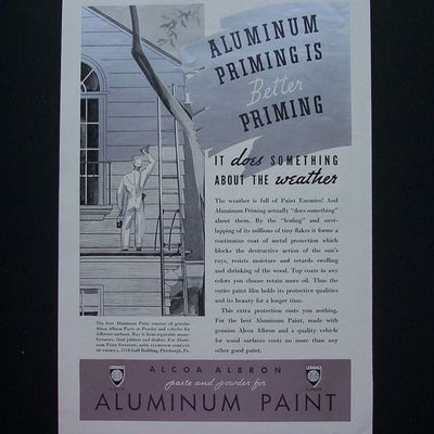 1936 Alcoa Albron Aluminum Paint with Man Painting