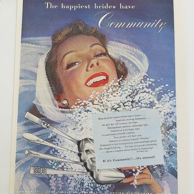 1948 Community Silverplate With Woman Smiling